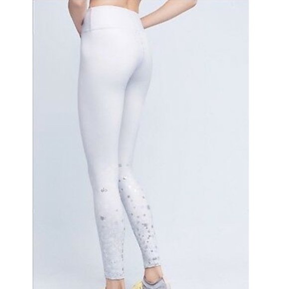 ALO Yoga Light Blue/Grey and Silver Leggings Small - Picture 2 of 9